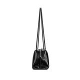 Black Croc Café Midi Bag