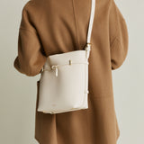 Small Ivory Belted Tote Bag