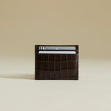 Mocha Croc Embossed Cardholder