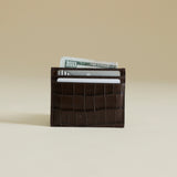 Mocha Croc Embossed Cardholder