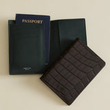 Emerald Croc Embossed Passport Cover