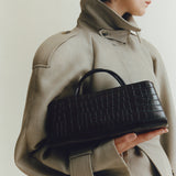 Mocha Croc Éclair Bag