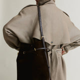 Espresso Suede Belted Tote Bag