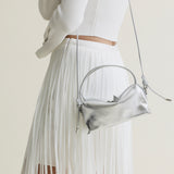 Silver Metallic Café Mini Bag