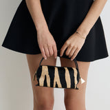 Zebra Calf Hair Café Mini Bag