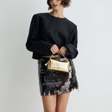 Gold Metallic Café Mini Bag