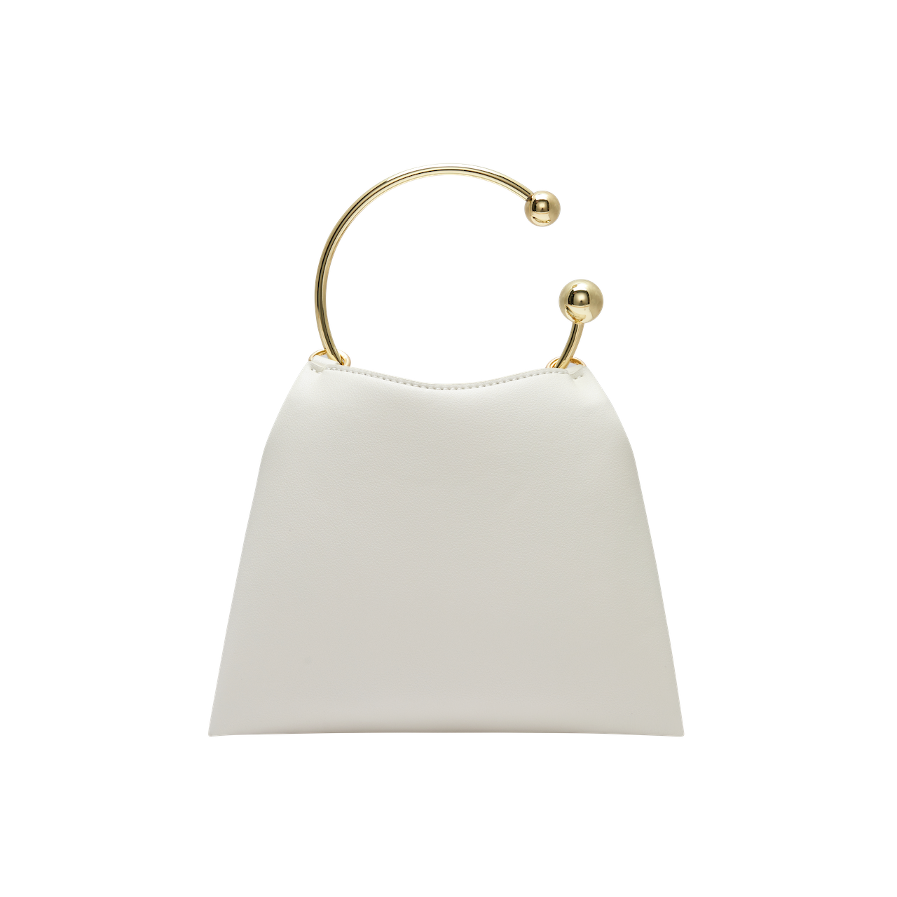 Cream Circle Ring Handle Bag back