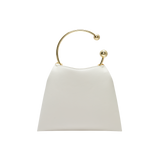 Cream Circle Ring Handle Bag back