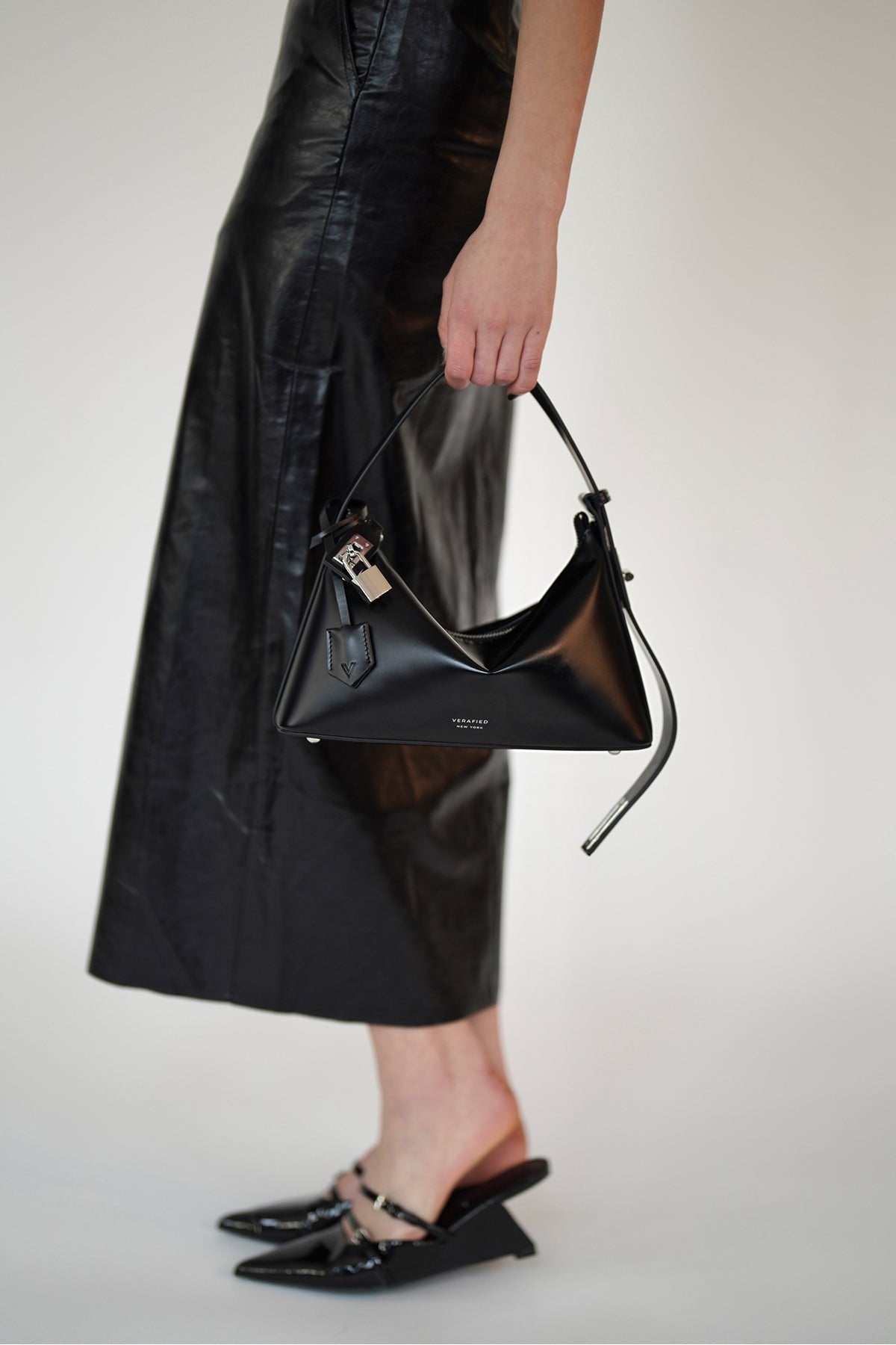 Silver Black Hobo Bag