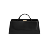 Gold Noir Éclair Clutch Shoulder Handbag (Black) with a handle on a white background
