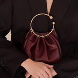 Burgundy Ring Handle Bag
