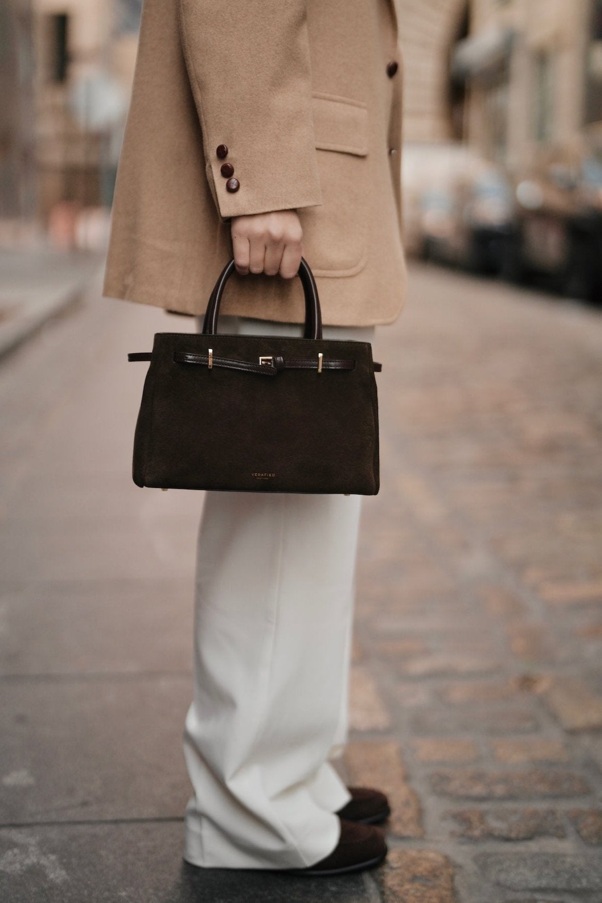 Espresso Suede Book Tote 25( Pre-Order Only. Will Ship Early Feb.)