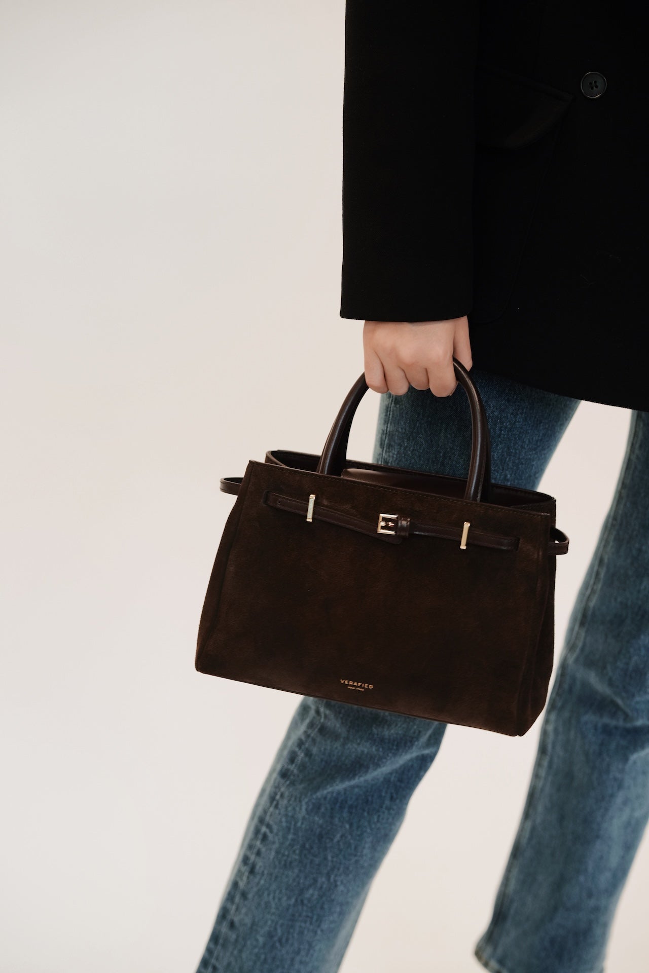 Espresso Suede Book Tote 25( Pre-Order Only. Will Ship Early Feb.)