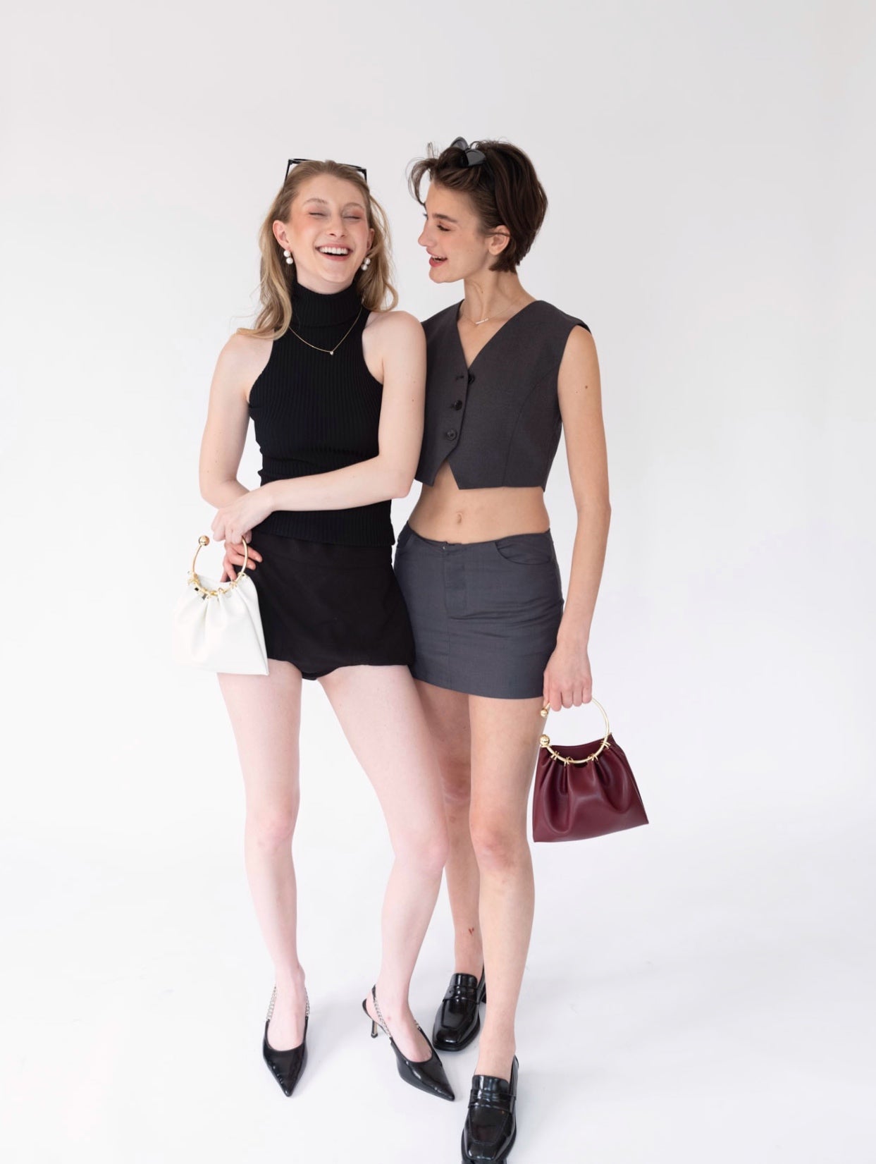 Charcoal Low-rise Mini Skirt(Final Sale)