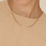 Gold Herringbone Chain Necklace
