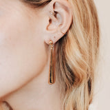 Gold Tapered Drop Earrings