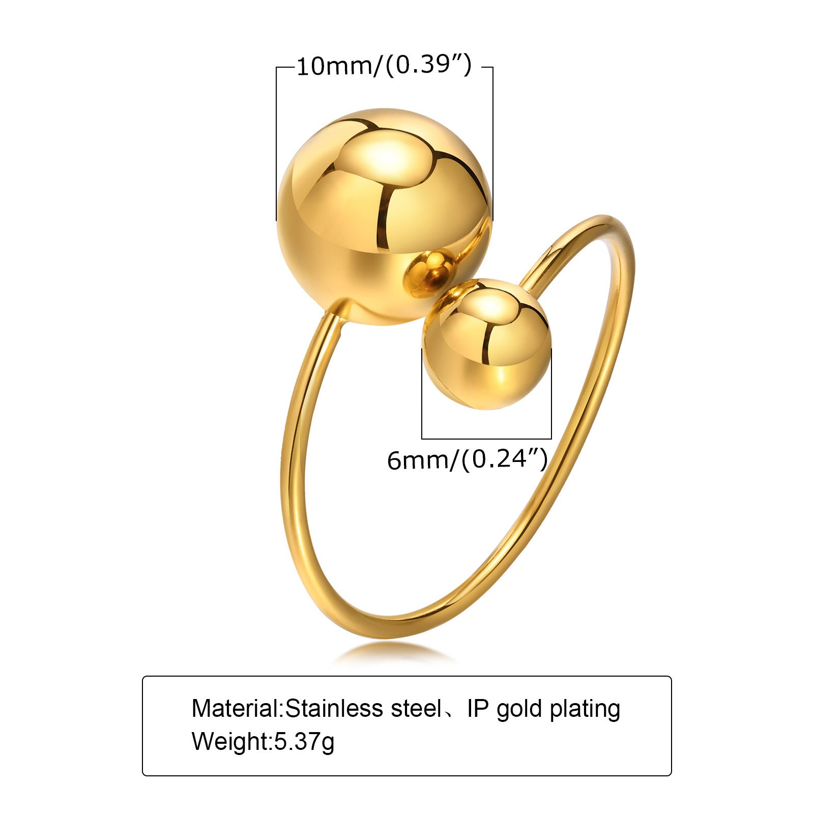 Double Ball Resizable Ring