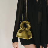 Mini Emerald Velvet Cloud Bag