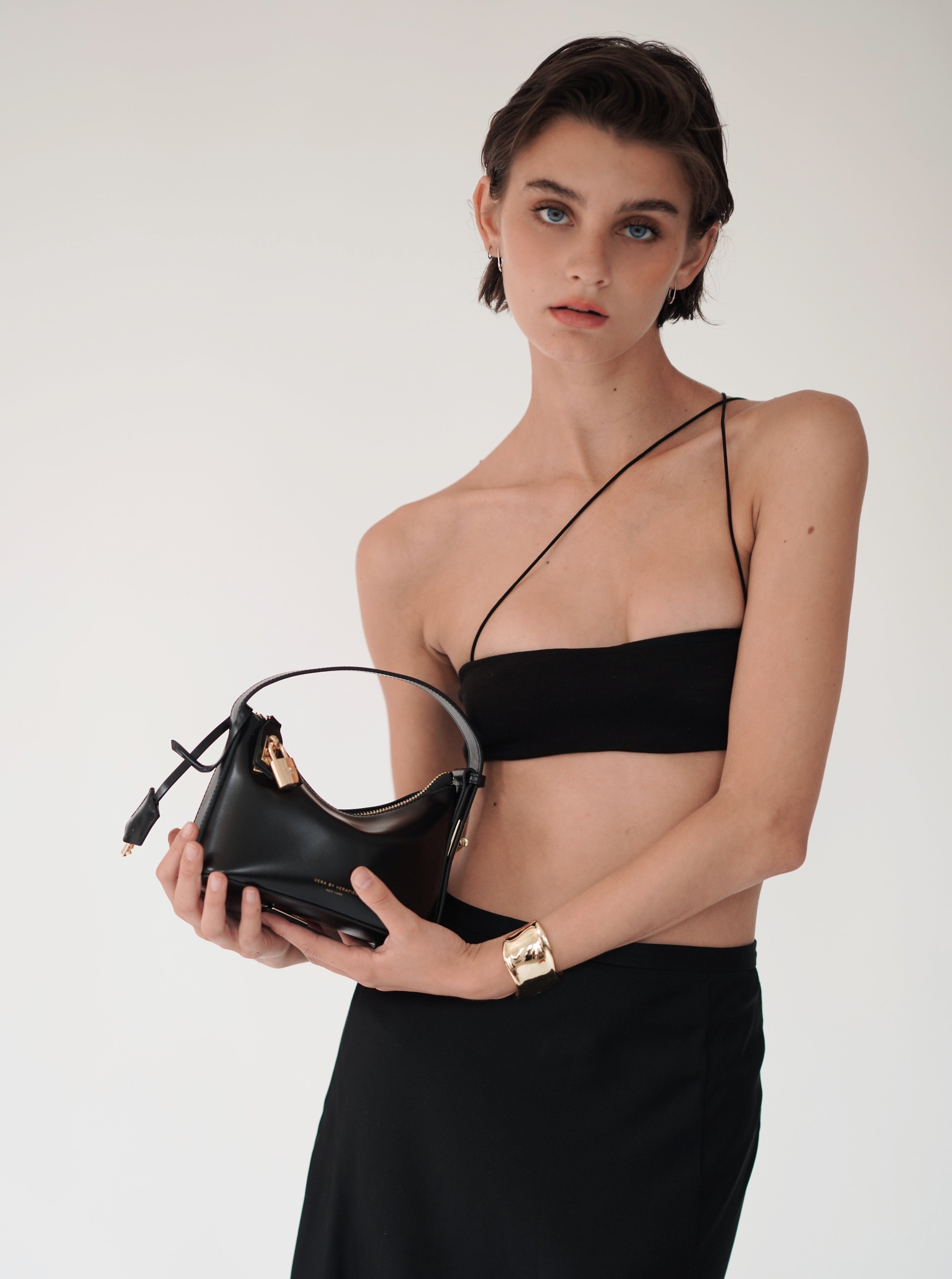 Mini Gold Black Hobo Shoulder Bag