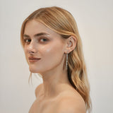 Silver Tapered Drop Earrings