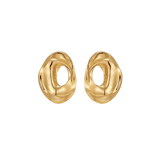 Gold Ripple Hoop Earrings