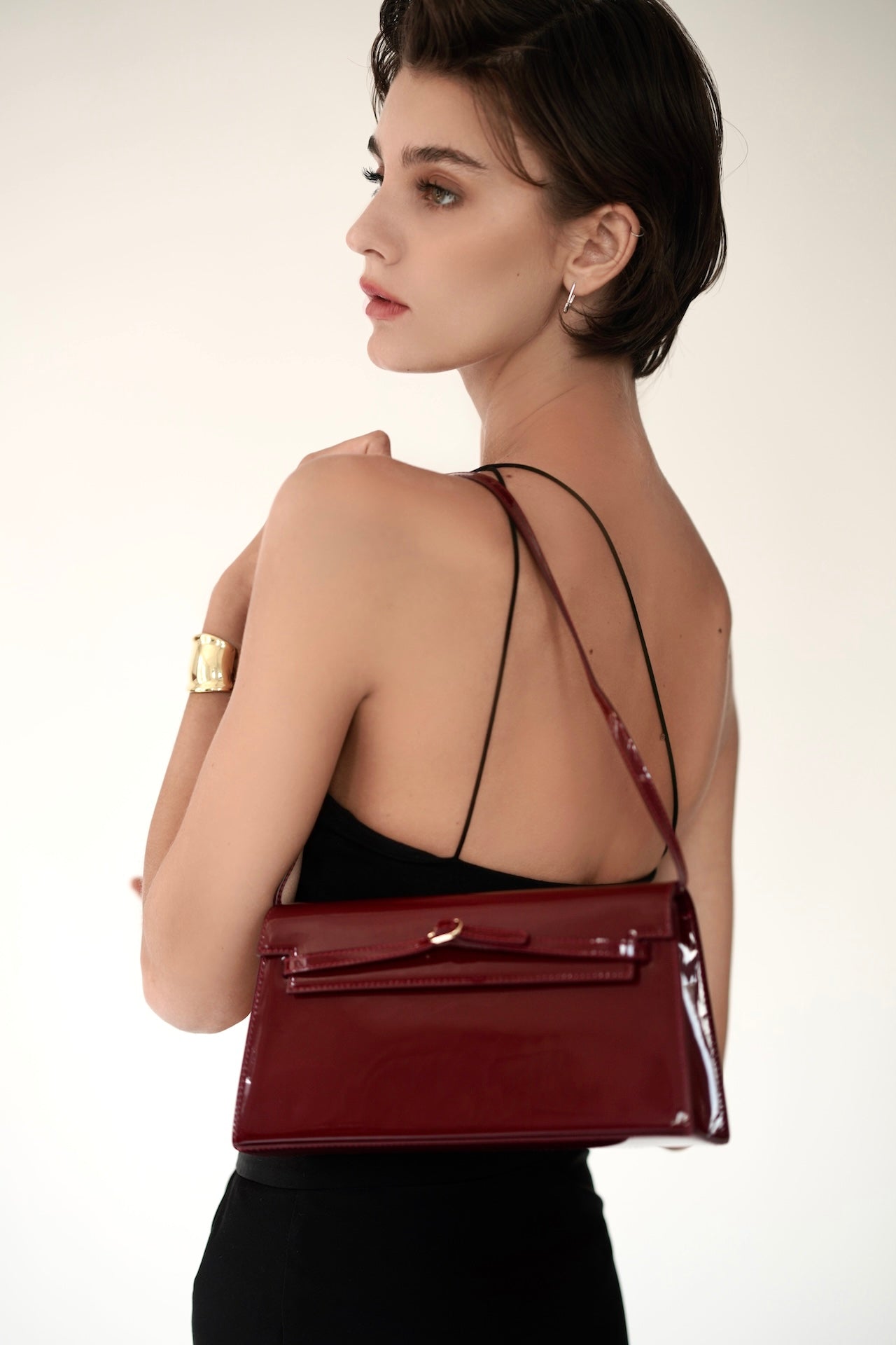 Patent Dark Cherry Shoulder Bag (Limited Edition)