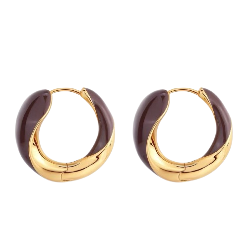 Chocolate Orbit Hoop Earrings