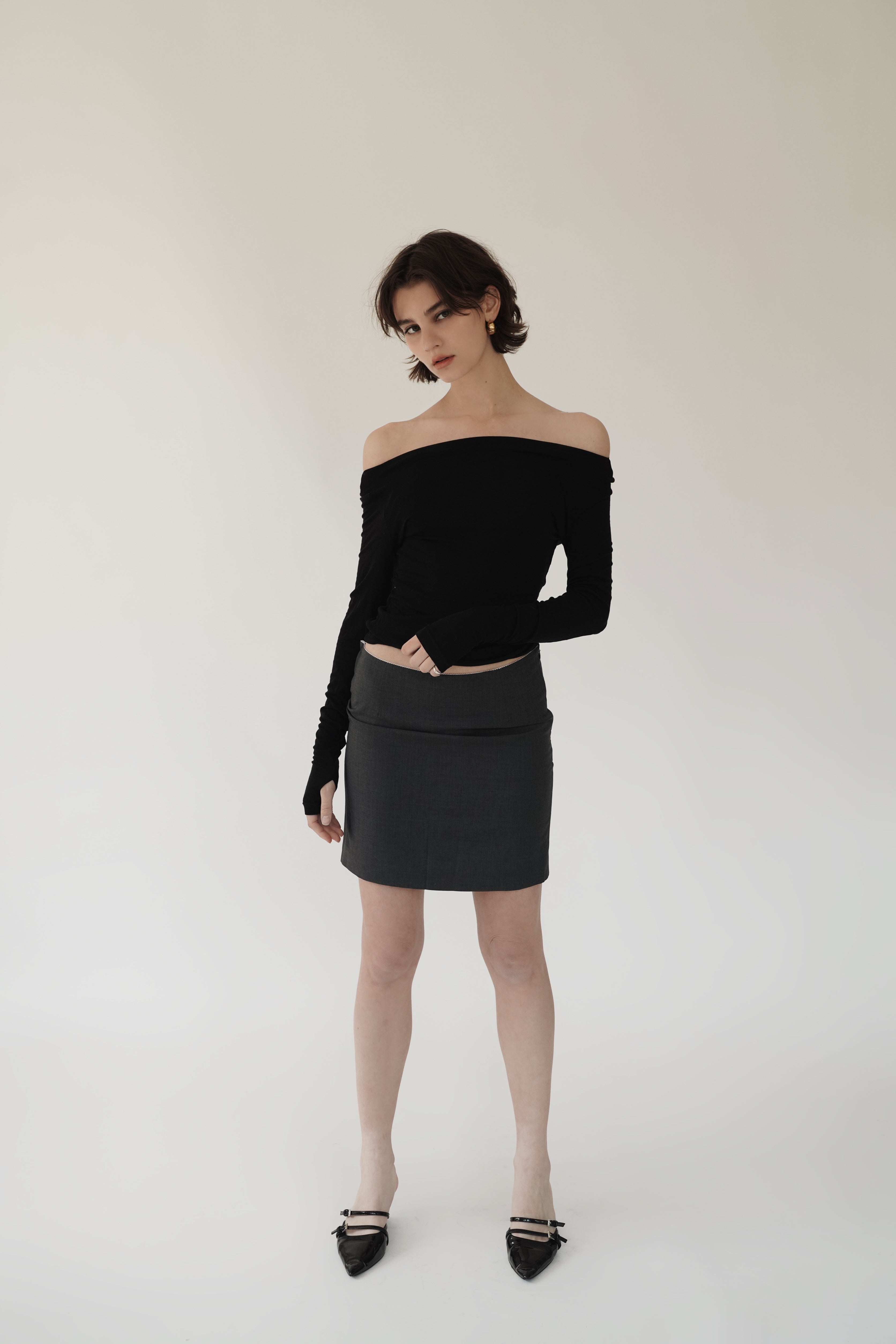 Ruched Long-Sleeve Top