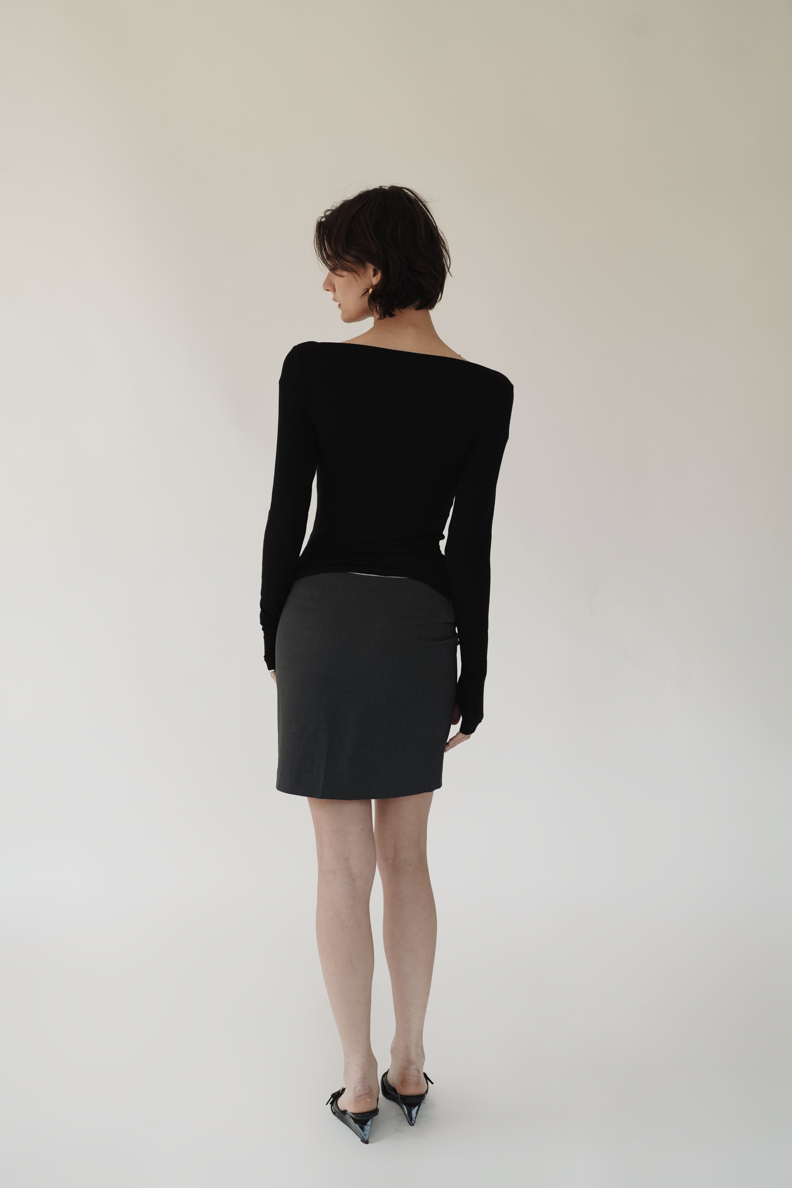 Ruched Long-Sleeve Top