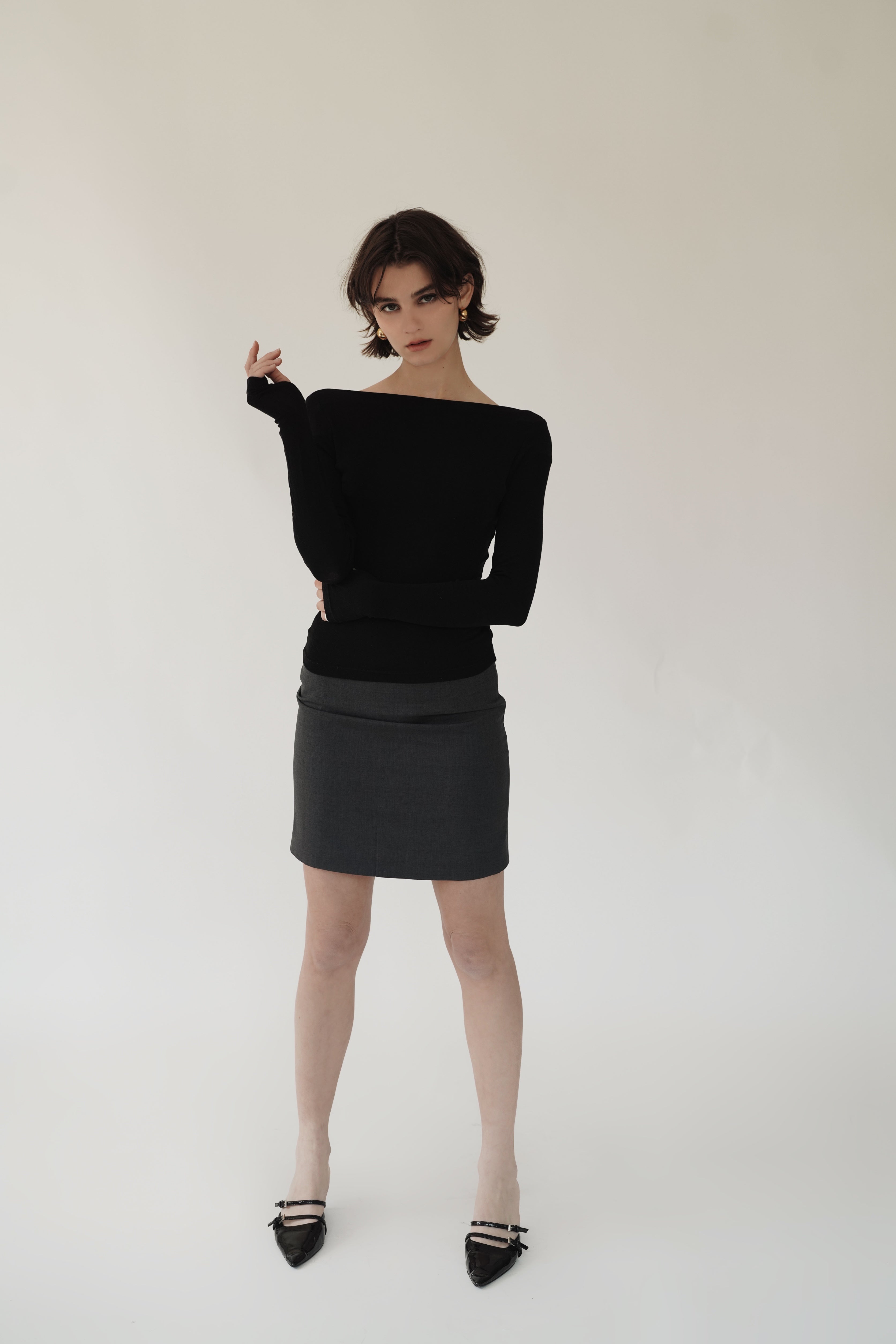 Ruched Long-Sleeve Top