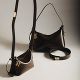Two Gold Chocolate Hobo Shoulder Handbags
