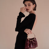 Burgundy Ring Handle Bag