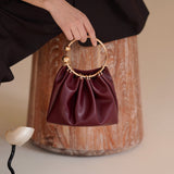Burgundy Ring Handle Bag