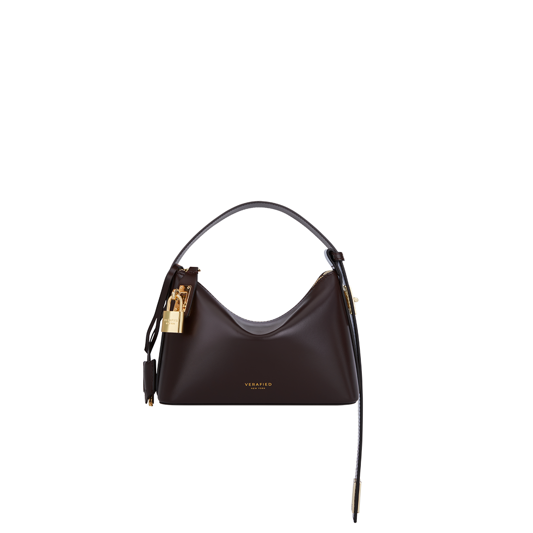 Mini Gold Chocolate Hobo Shoulder Handbag