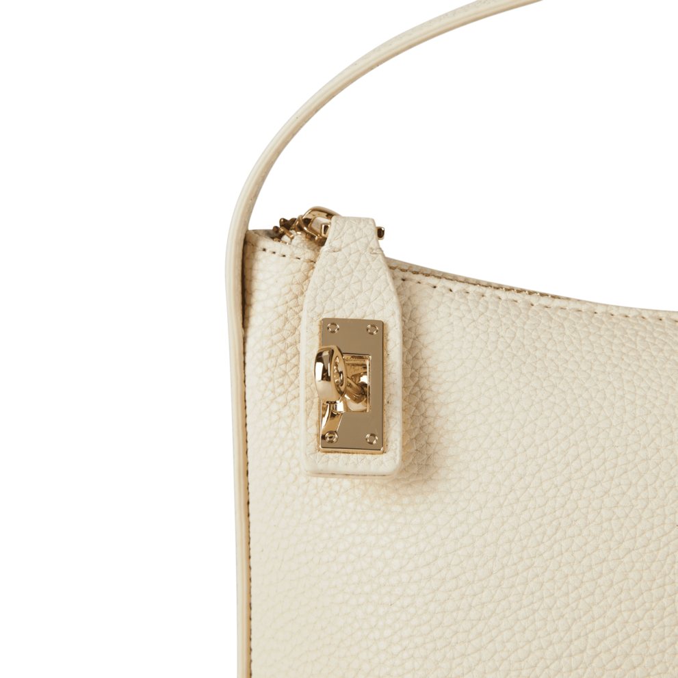 Ivory Twister Hobo Handbag zipper