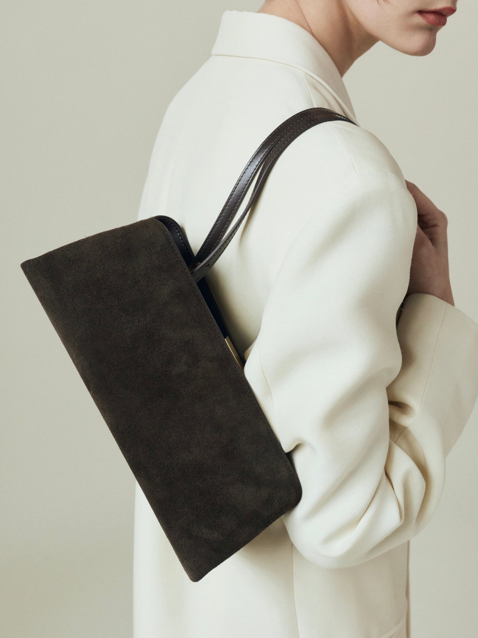 Espresso Suede Éclair Bag