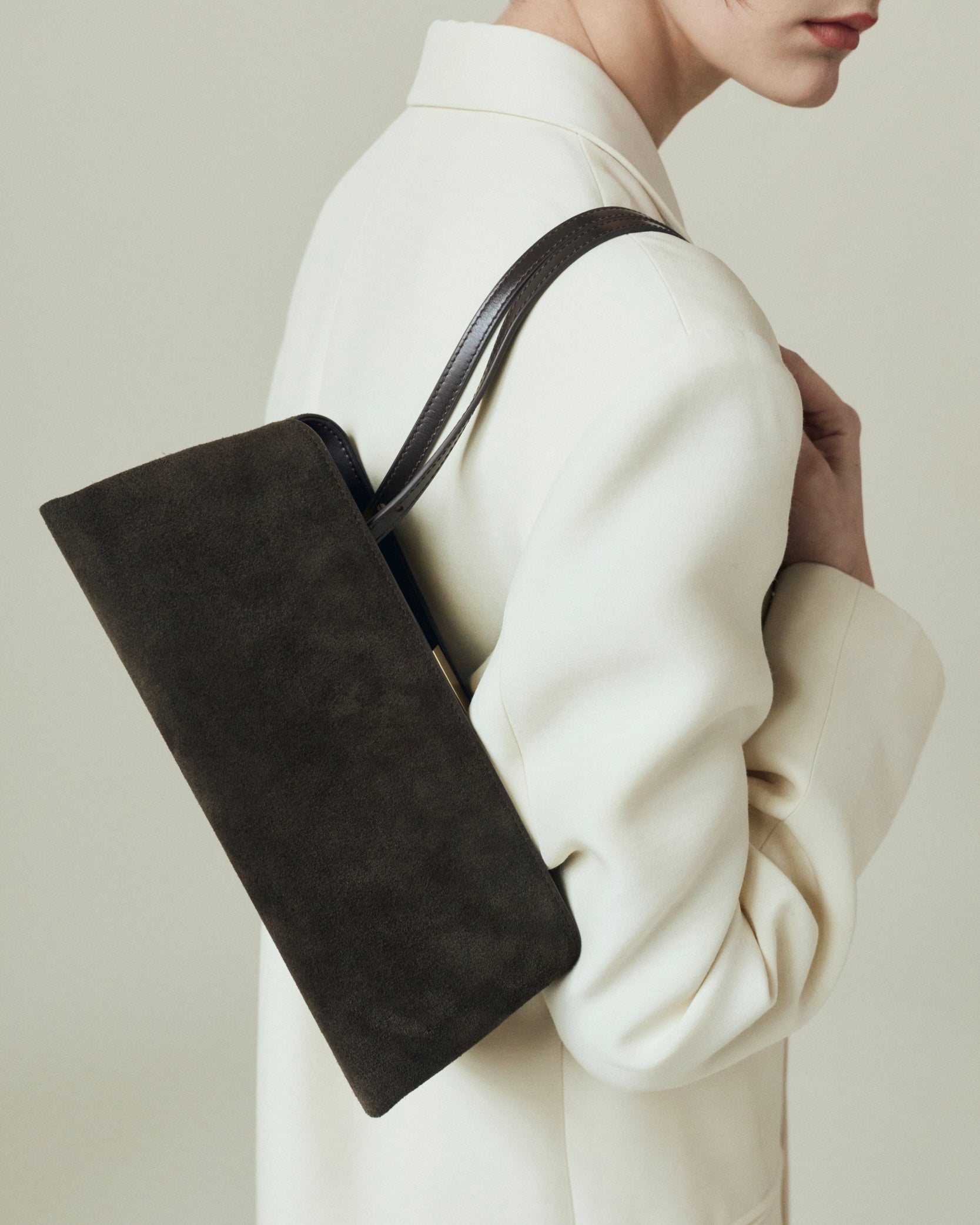 Espresso Suede Éclair Bag