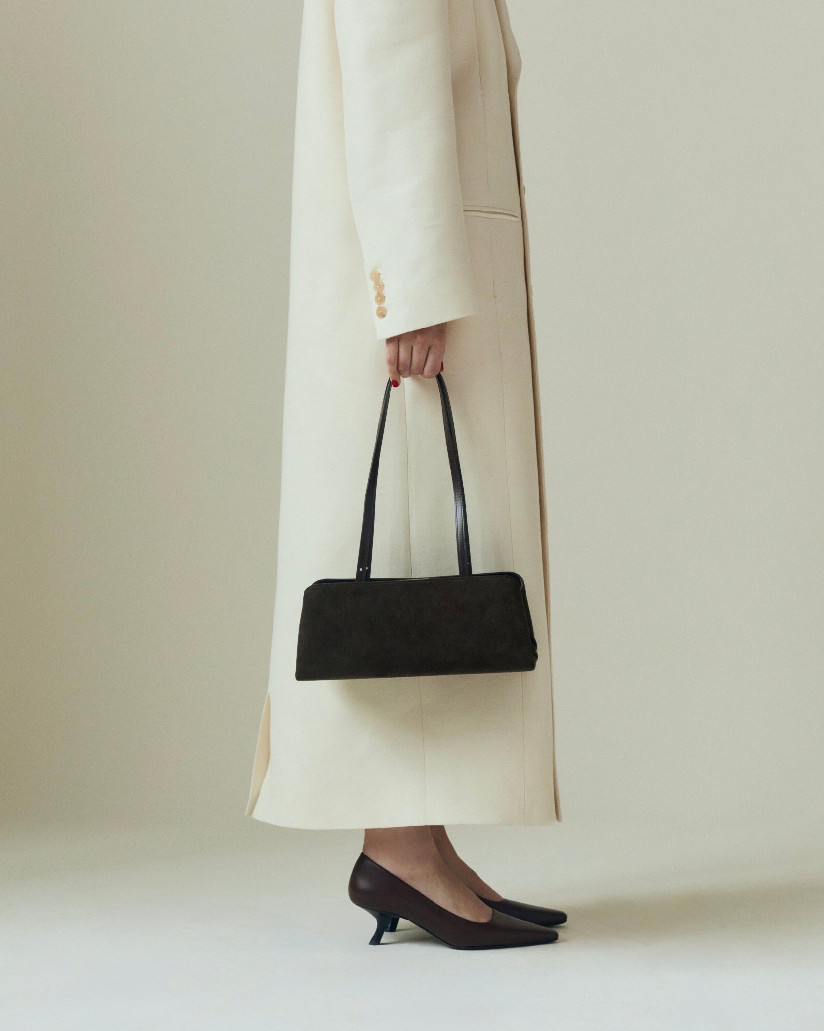 Espresso Suede Éclair Bag