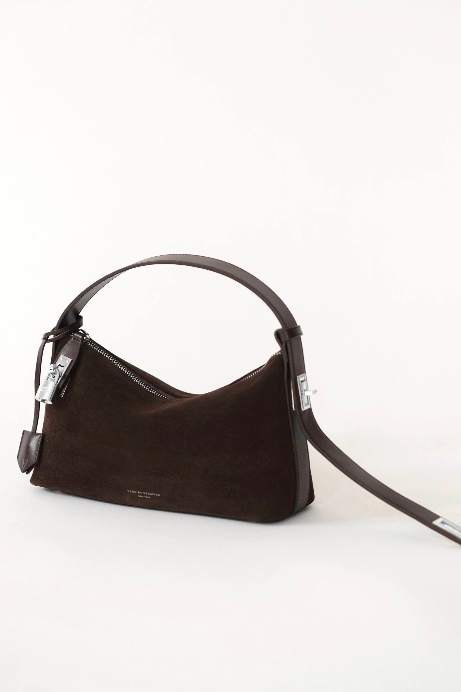 Silver Espresso Suede Hobo Bag(Pre-Order Only. Will Ship Late Oct.)