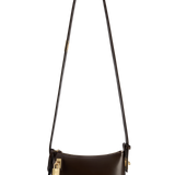A Mini Gold Chocolate Hobo Shoulder Handbag with a semi-structured silhouette, displayed against a plain background.