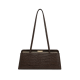 Mocha Croc Éclair Bag