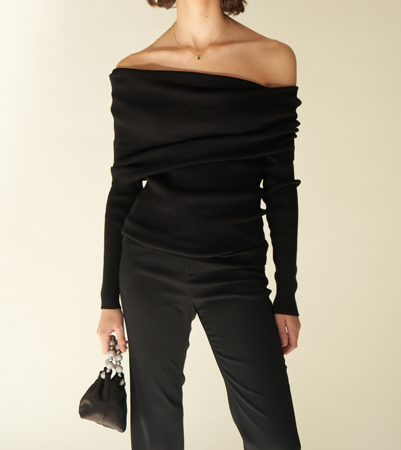 Black Off-the-Shoulder Sweater