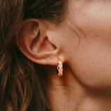 White Stone Hoops (Final Sale)