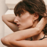 White Stone Hoops (Final Sale)
