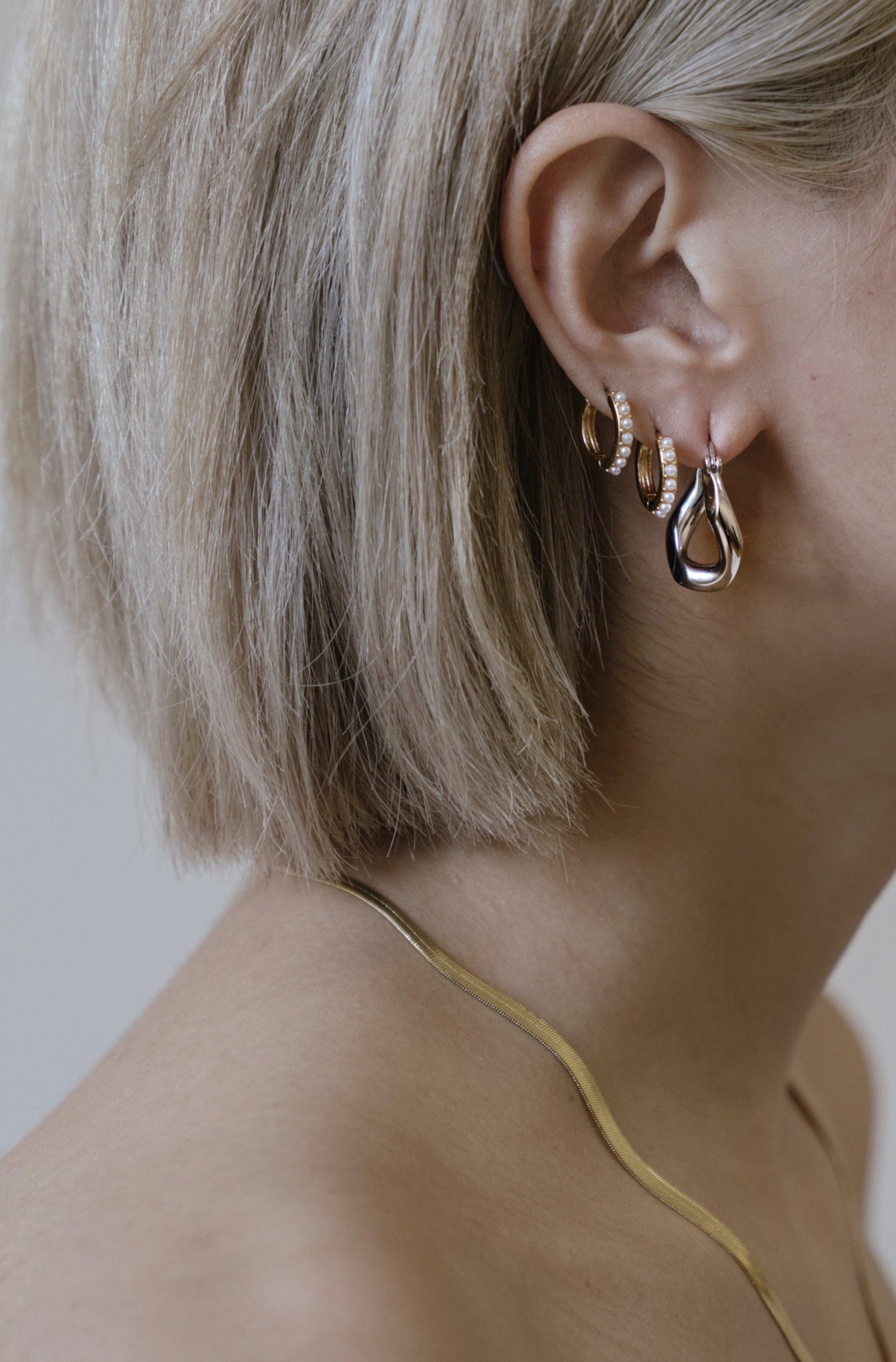 Gold-Silver Link Mismatch Earrings (Final Sale)